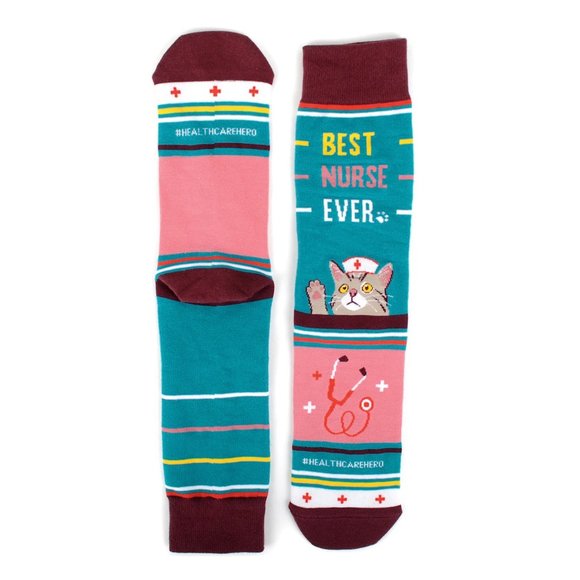Health Care Heroes-Best Nurse- Novelty Socks L/XL - Picture 5 of 9